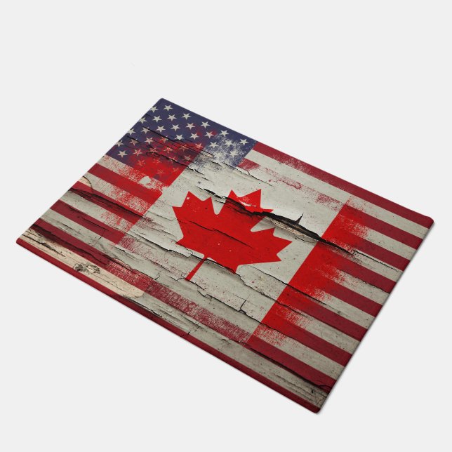 Felpudo Bandera americana canadiense de la pintura el | (Angular)