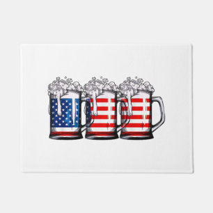 Felpudo Bandera Americana de Cerveza 4 de Julio Hombres Mu
