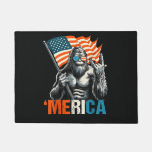 Felpudo Bandera Americana de Roca Bigfoot Merica