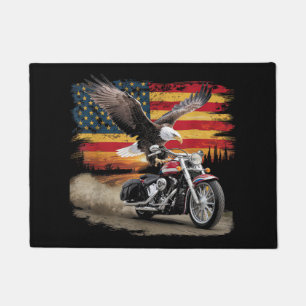 Felpudo Bandera Americana Motocicleta Tshirt Estados Unido