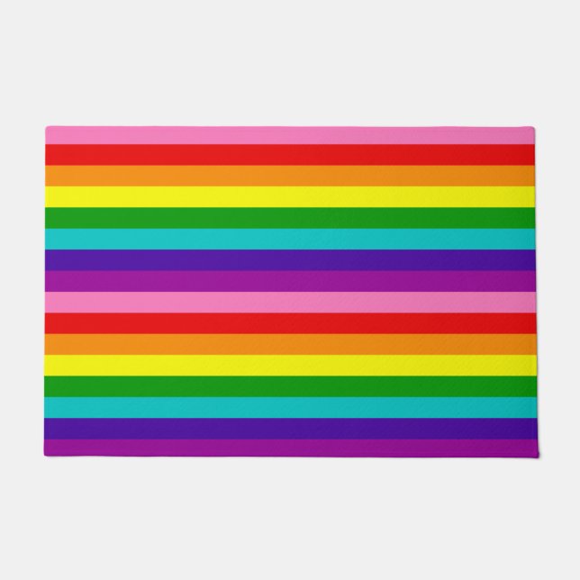 Felpudo Bandera arcoiris de Doormat Orgullo Gay LGBTQIA (Anverso)