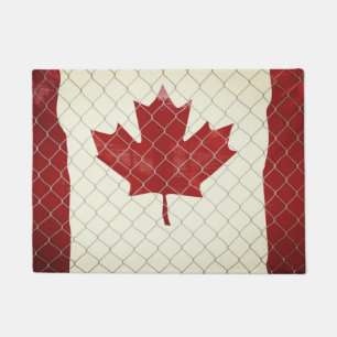 Felpudo Bandera canadiense. Cerca de eslabones. Rústico. G