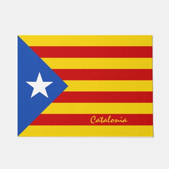 Felpudo Bandera catalana y catalán - La Senyera Estelada (Anverso)