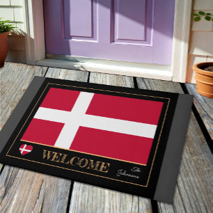 Felpudo Bandera danesa, Dinamarca esteras de bienvenida / 