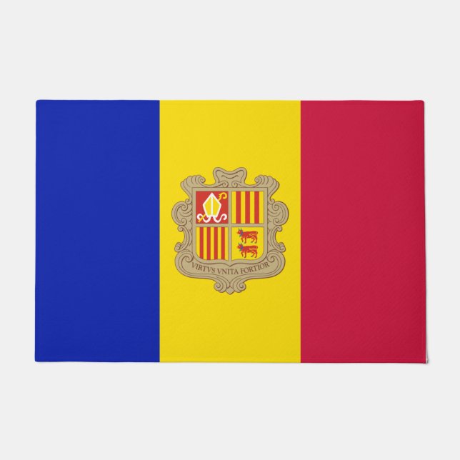 Felpudo Bandera de Andorra (Anverso)