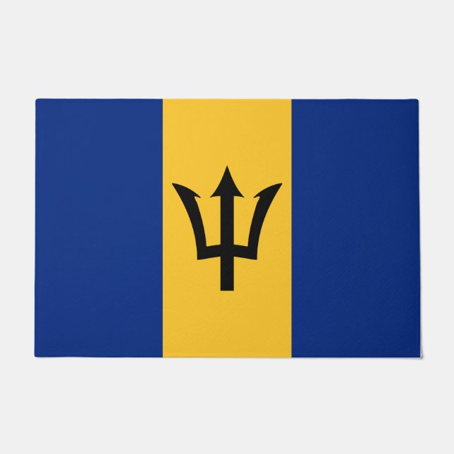 Felpudo Bandera de Barbados (Barbados) (Bajan) (Anverso)