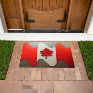 Felpudo Bandera de Canadá cromada por Shirley Taylor