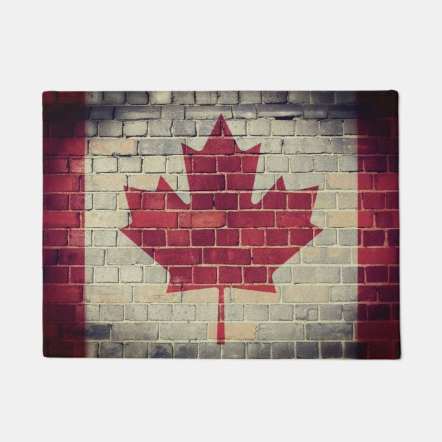 Felpudo Bandera de Canadá del vintage (Anverso)