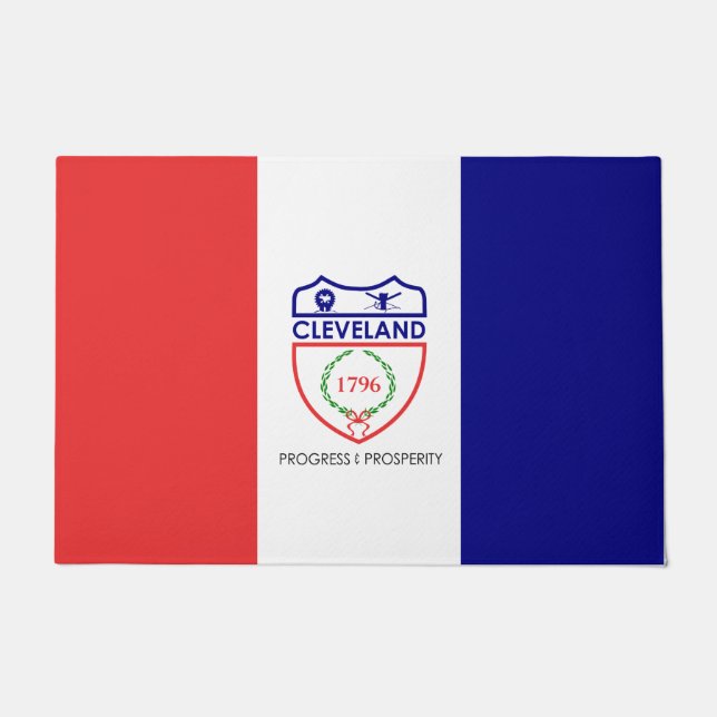 Felpudo Bandera de Cleveland (Ohio) (Anverso)