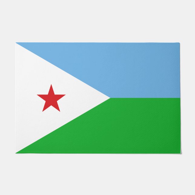 Felpudo Bandera de Djibouti (Nación Africana) (Anverso)