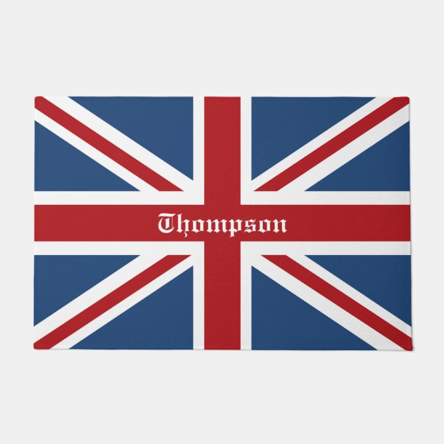 Felpudo Bandera de encargo clásica de Union Jack Reino (Anverso)