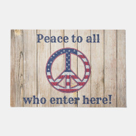 Felpudo Bandera de Estados Unidos - Paz Para Todos Los Que