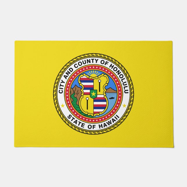Felpudo Bandera de Honolulu (Hawái) (Anverso)