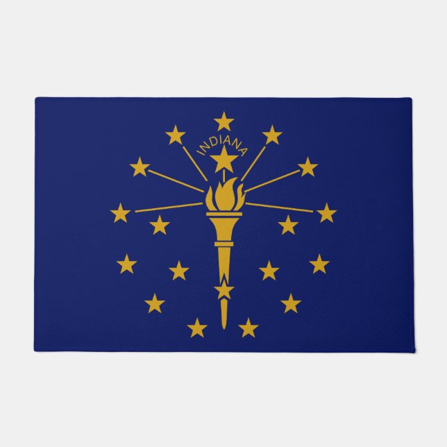 Felpudo Bandera de Indiana (Estado de los Estados Unidos) (Anverso)