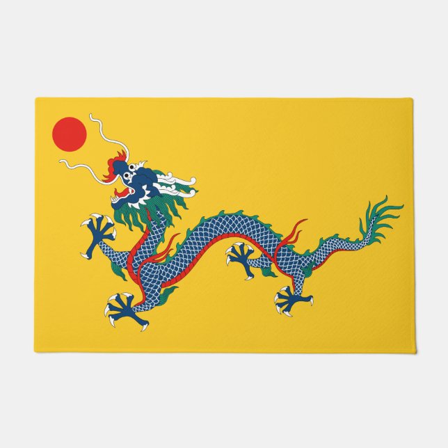 Felpudo Bandera de la dinastía Qing china (dragón chino) ( (Anverso)