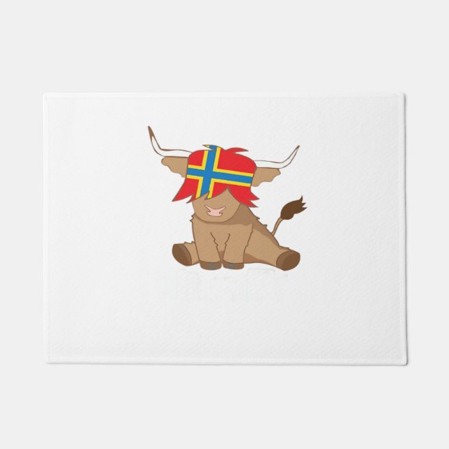 Felpudo Bandera de la Isla de Orkney regalo escocés de vac (Anverso)