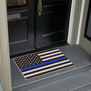 Felpudo Bandera de la policía de la delgada línea azul