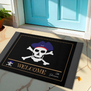 Felpudo Bandera de los Piratas y Capitán Jack, esteras de