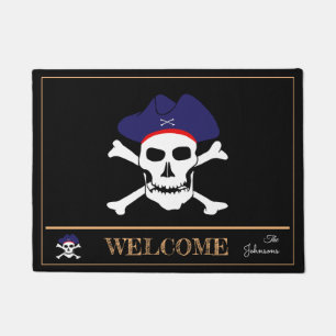 Felpudo Bandera de los Piratas y Capitán Jack, esteras de