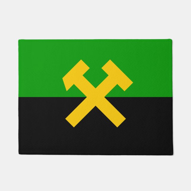 Felpudo Bandera de mineros y trabajadores mineros (Anverso)