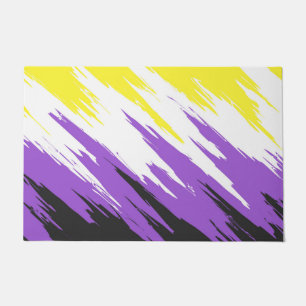 Felpudo Bandera de orgullo abstracto ZigZag funky grungy n