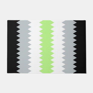 Felpudo Bandera de orgullo Agender abstracto Boho ZigZag G