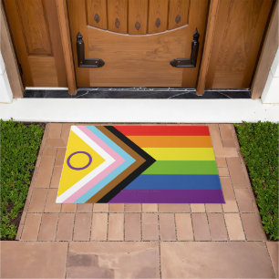Felpudo Bandera de orgullo intersexual de SlipperyJoe's fo