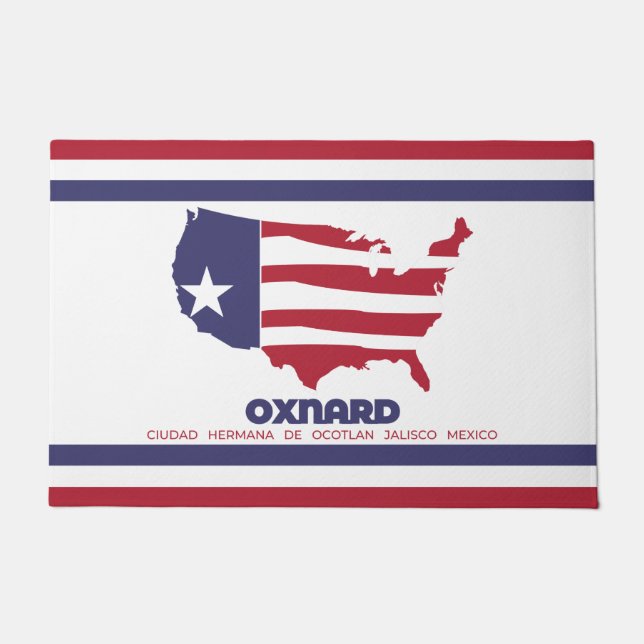 Felpudo Bandera de Oxnard (California) (Anverso)