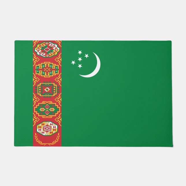 Felpudo Bandera de Turkmenistán (Turkmenistán) (Anverso)