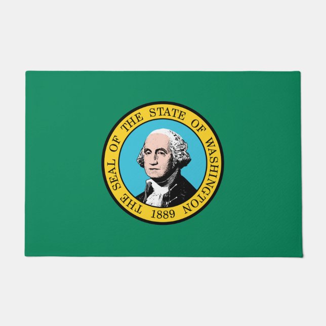 Felpudo Bandera de Washington (Estado de los Estados Unido (Anverso)