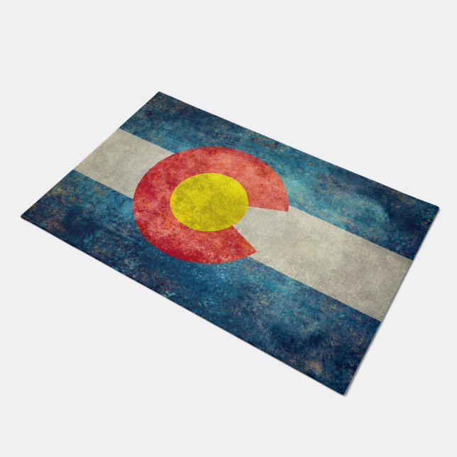 Felpudo Bandera del estado de Colorado con mirada sucia (Angular)