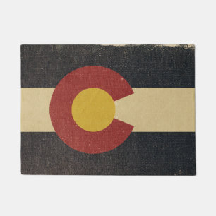 Felpudo Bandera del estado de Colorado del vintage