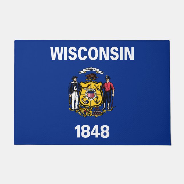 Felpudo Bandera del Estado de Wisconsin (Anverso)
