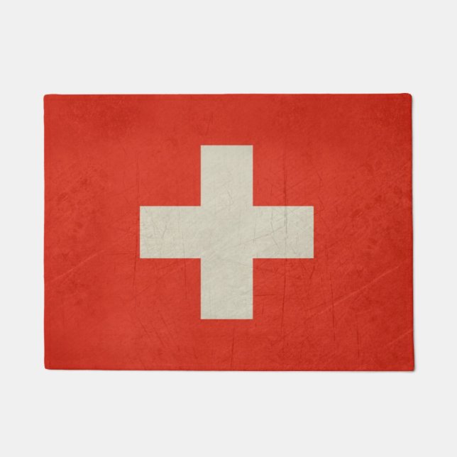 Felpudo Bandera del estado soberano del Grunge de Suiza (Anverso)
