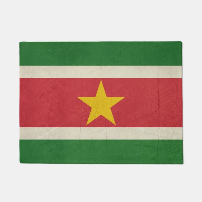 Felpudo Bandera del estado soberano del Grunge de Suriname (Anverso)