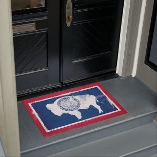 Felpudo Bandera del Estado Wyoming en peligro
