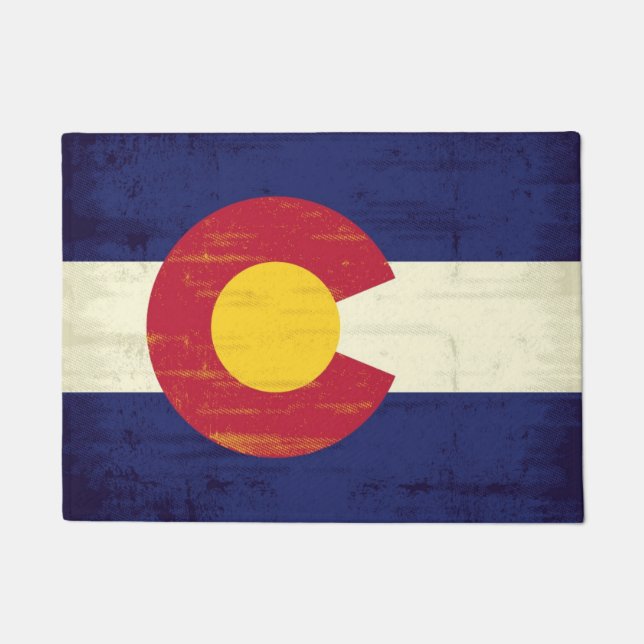 Felpudo Bandera del Grunge de Colorado (Anverso)