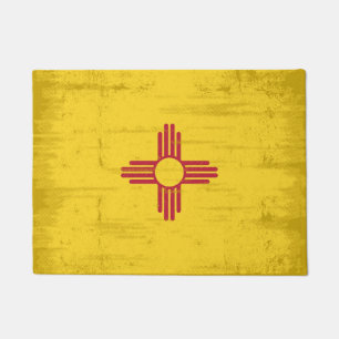 Felpudo Bandera del grunge de New México. Bandera de New