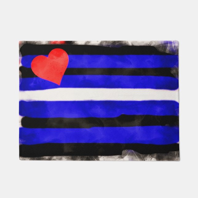 Felpudo Bandera del Orgullo de Cuero (Anverso)