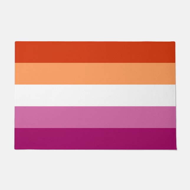 Felpudo Bandera del Orgullo Lesbiano LGBTQ (Anverso)