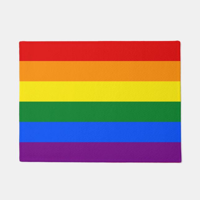 Felpudo Bandera del orgullo LGBT Doormat (Anverso)