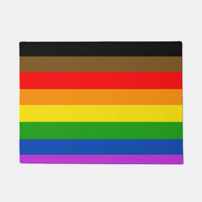 Felpudo Bandera del Orgullo LGBT inclusiva (Anverso)