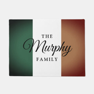 Felpudo Bandera del vintage y apellido irlandeses de la