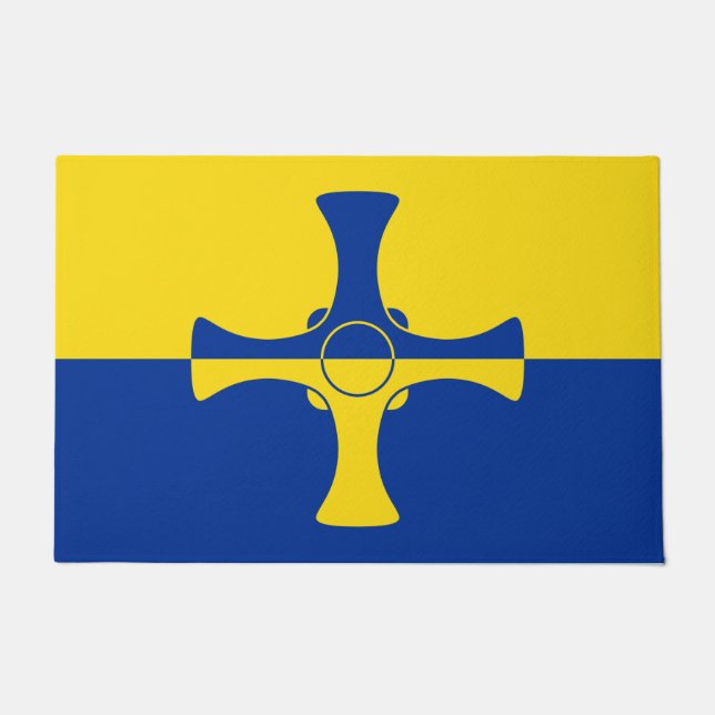 Felpudo Bandera Durham (condado de Inglaterra, Reino Unido (Anverso)