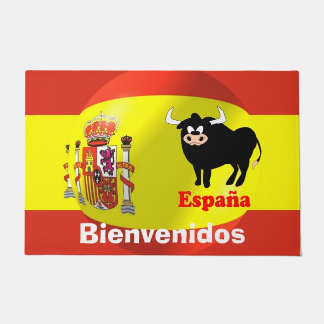 Felpudo Bandera Española Con Toro (Anverso)