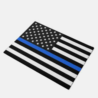 Felpudo Bandera estadounidense delgada de la línea azul