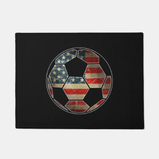Felpudo Bandera estadounidense en una pelota de fútbol - B