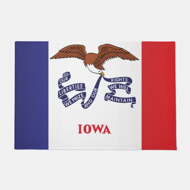 Felpudo Bandera estatal de Iowa, Estados Unidos (Anverso)