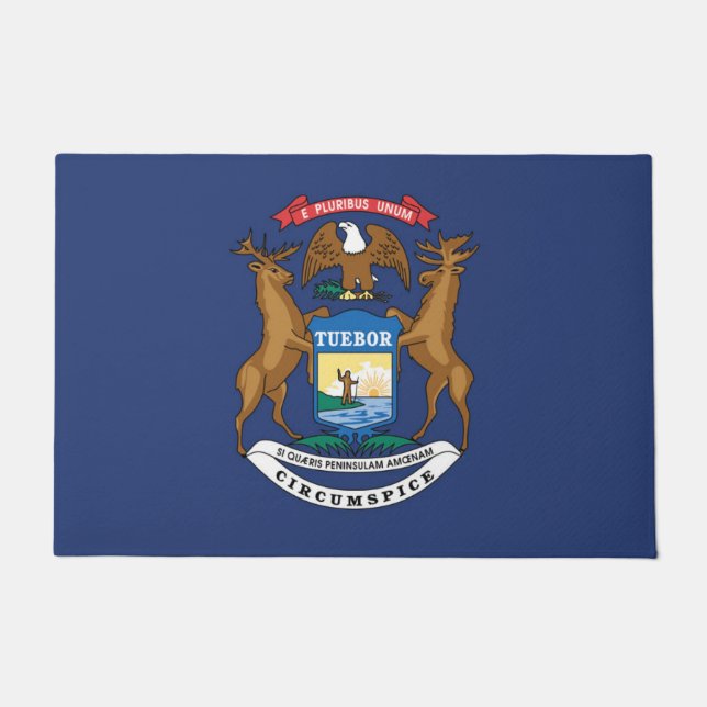 Felpudo Bandera estatal de Michigan, Estados Unidos (Anverso)