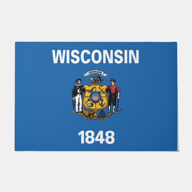 Felpudo Bandera estatal de Wisconsin, Estados Unidos (Anverso)